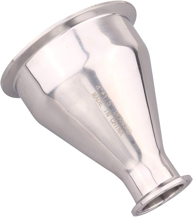 DERNORD Sanitary Fitting Reducer Fitting SUS304 Tri Clamp Ferrule Style 4" Tube OD to 1-1/2" Tube OD