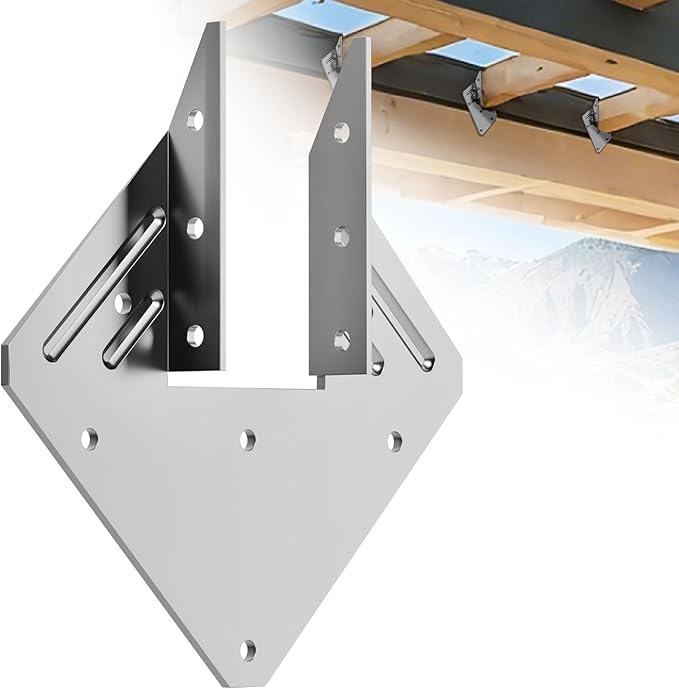 20pcs Hurricane Ties for Rafter 18-Gauge Hurricane Straps, Hot Dip Galvanized Rafter Ties Brackets Connectors for Roofing Trusses Wood Timber , Joist Hangers Truss Rafter Connector