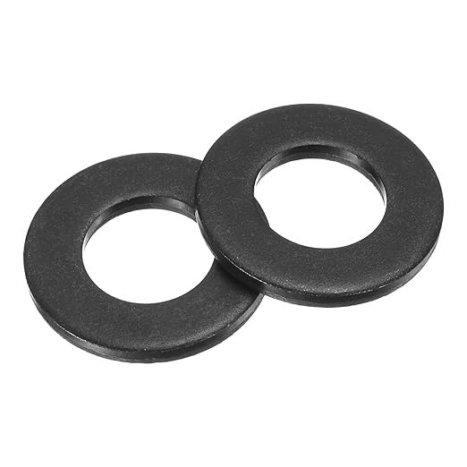 uxcell 50Pcs M10 Fender Washers, Carbon Steel Flat Washer 20mm OD, 2mm Thickness, Metal Gasket for Screws and Bolts, Black Oxide
