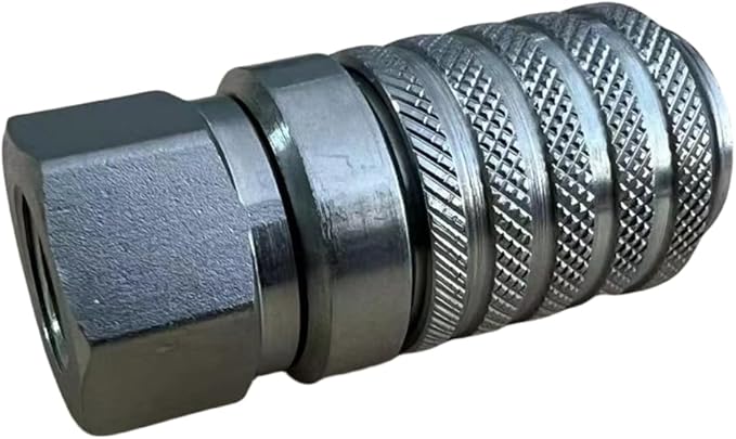 PD242 Series PK Style Steel Test Port and Diagnostic Equipment Quick Coupler with Female Pipe Thread, 1/8" Body Size, 1/4"-18 NPTF Thread Size, 2.12" Length Thread Size