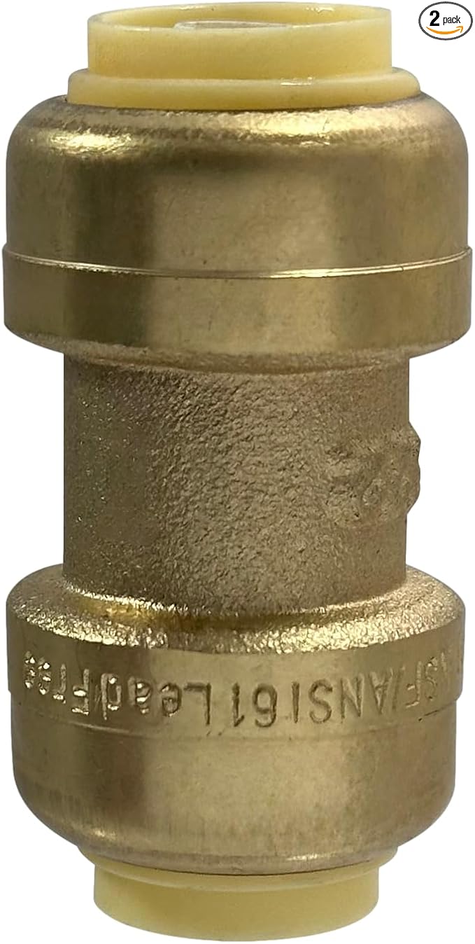 XFITTING Push Fit 3/8 Inch x 3/8 Inch, 3/8 in Push Fit Coupling, 27-6-6=2XX, 2 Pieces