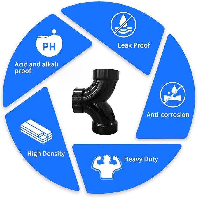 Lesso 3''Double Degree 90 ELBOW ABS pipe fittings Black, 3 Inch
