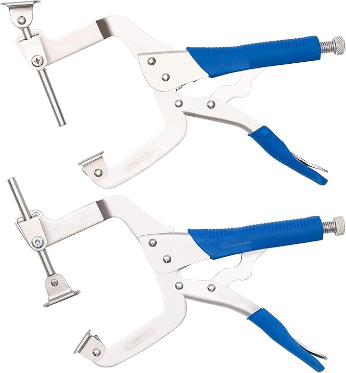 Dragonite Right Angle Clamp, Pocket Hole Clamp 2 Way to Use, 11 Inch C Clamp Corner Clamp for Woodworking and Pocket Hole Joinery, 2 Piece