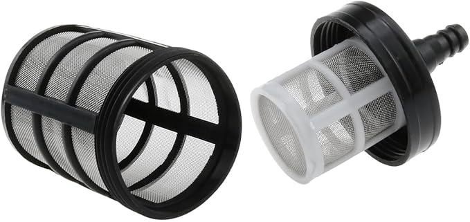Stainless Steel Encryption Filters Double-Layers Stainless Steel Encryption Garden Hose Strainer with 3/8", 1/2" Barb Connection for Sprayer，Car Washers，Oil Pumps and Industrial Equipment (2 Packs)