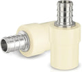 50-Pack HeSun 1/2-Inch CPVC Transition Coupling, 1/2" PEX x 1/2" CPVC Brass Crimp Pex Fittings, ASTM F1807(PEX1807340-50)