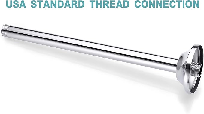 BESTILL 12 Inch Ceiling Mount Rain Shower Head Arm and Flange, Chrome