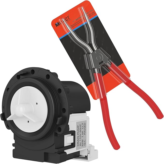 Upgraded Drain Pump Replacement for LG Front Load Washers, Replaces 4681EA2001T,4681EA1007G, 4681EA2001D, 4681EA2001N ER4681EA2001T, LP1007G, LP2001T, with 11 Inches Washer Spring Expansion Tool