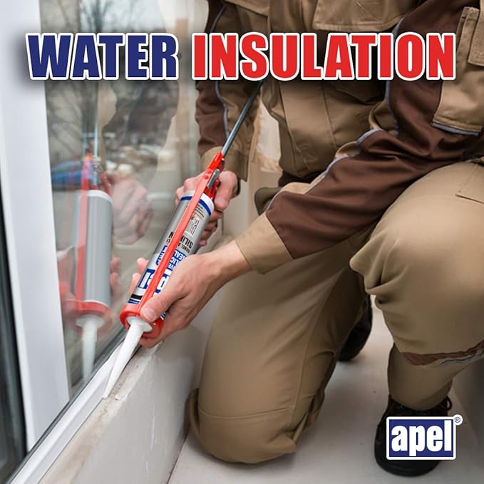 apel All Purpose Clear Silicone Sealant Waterproof (24 x 10.5 fl.oz.), 100% Silicone Caulk, Weatherproof & Flexible Adhesive Sealant for Indoor and Outdoor Use, Transparent - 24 Pack