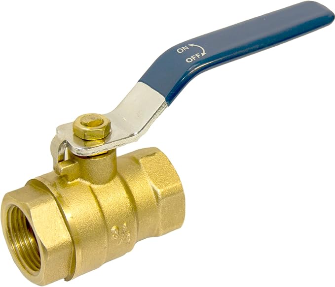 3/4 ball valve NPT Female Threaded Brass Ball Valve 3/4" Brass Body Ball Valve, 600 WOG Full Port Ball Valves US Standard Heavy-Duty water shut off valve- 3/4 inch (1-Pack)