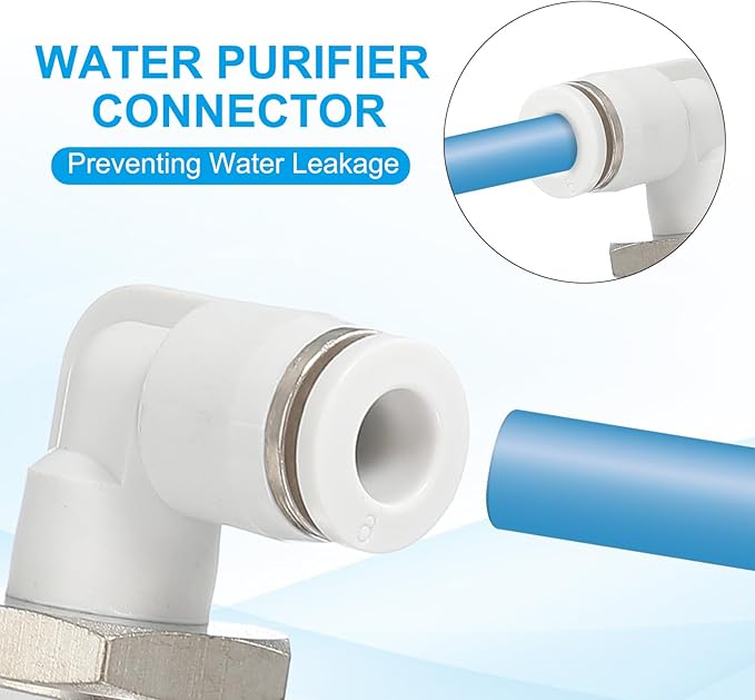 PATIKIL Push to Connect Fitting, 2 Pack Pneumatic Air Elbow Quick Connector 1/2"PT Male Thread x 6mm Tube 90 Degree Connect Tubing Elbow Air Tube Fitting Pneumatic Quick Adapter, White