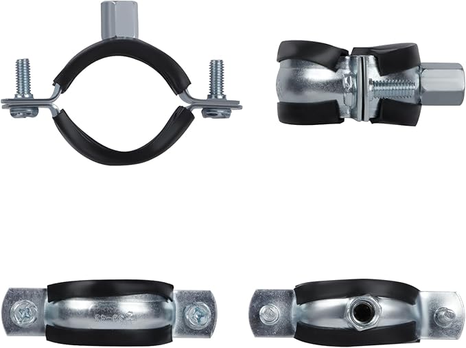 6 PCS Split Ring Pipe Hanger, Heavy Duty Adjustable Pipe Bracket Clamp with Screw & Expansion Tube, Wall Ceiling Mount Galvanized Iron Pipe Strap Supports Fit for Pipe OD 1.5-1.7 Inch(38-43mm)