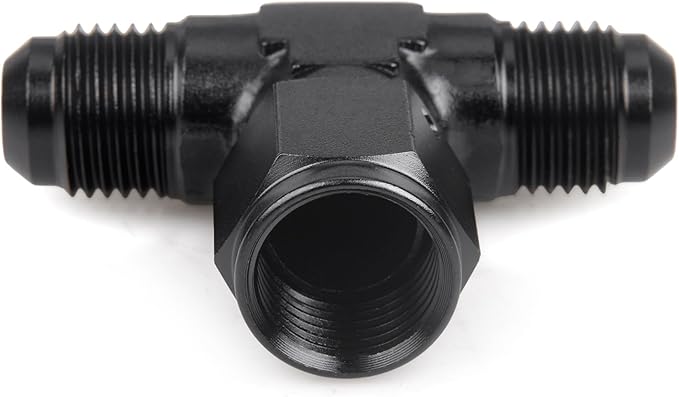 6AN Male Tee Fitting Adapter with AN6 Female Swivel on Side Aluminum 2Pcs