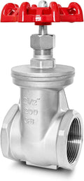 2-1/2" NPT Stainless Steel Gate Valve, Heavy Duty Female x Female Thread Manual Rotary Sluice Valve with Wheel Handle for Water, Oil, Gas, Industrial Plumbing, and HVAC Systems (2-1/2", DN65)
