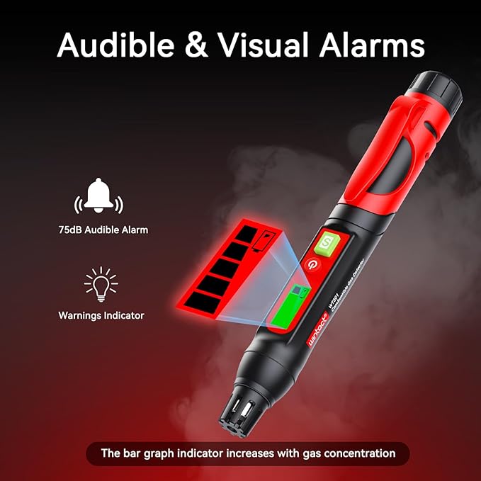 Wintact Gas Leak Detector, Portable Combustible Gas Leak Detector Pen, Natural Gas Sniffer Test Methane, Propane, Ethane, Toluene, Butane for RV, Home