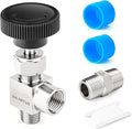 TAISHER 1PCS 304 Stainless Steel 90 Degree Needle Valve 3/8" NPT Male x 3/8" NPT Female For Flow Control Water Gas Oil With Nipple