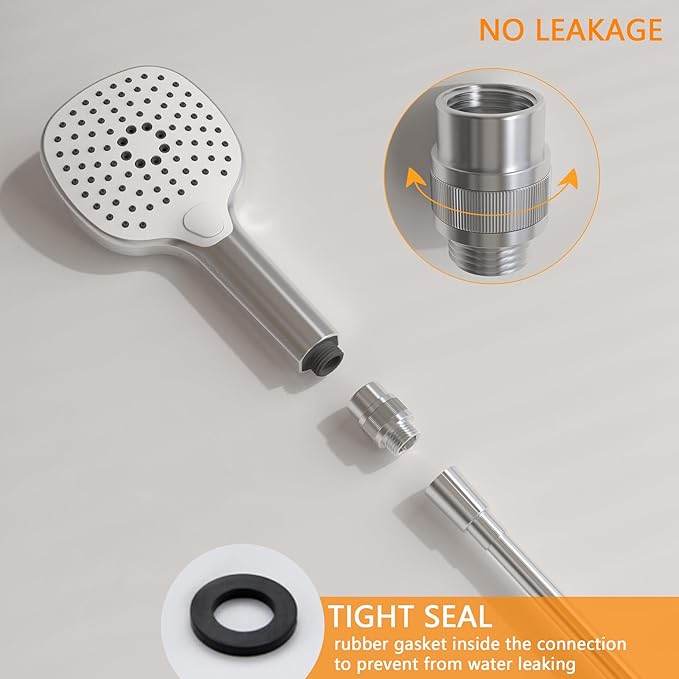Shower Head Shut Off Valve G1/2'' Shower Flow Control Valve Brass Shut Off Valve for Handheld, Shower Arm or Bidet Sprayer(Brushed Nickel)