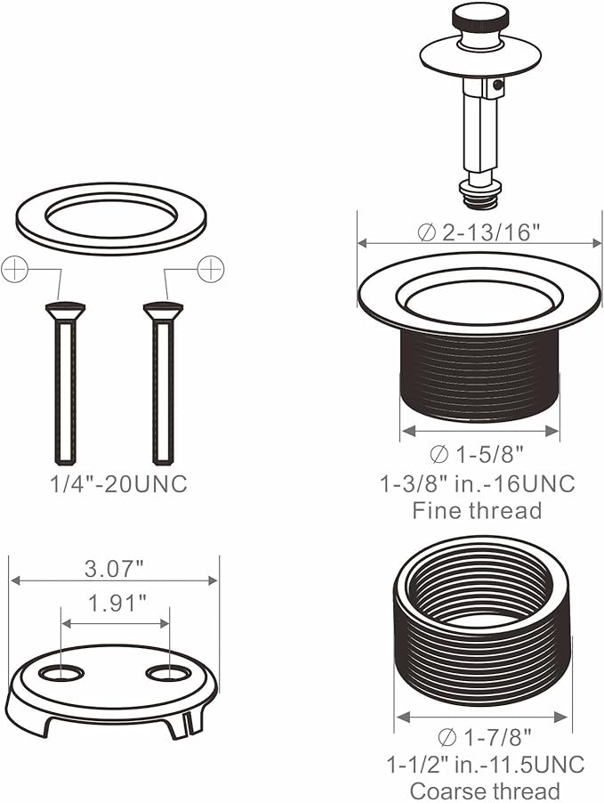 Bronze Bathtub Tub Drain Conversion Kit Assembly, Wellup Lift and Turn Twist Tub Drain Trim Kit with Two-Hole Overflow Faceplate, Oil Rubbed Bronze