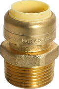1 Piece XFITTING 3/4" Push Fit x 1" Male NPT Adapter, Push to Connect Male Adapter, Certified to NSF ANSI61, Brass, Plumbing Fitting for Copper, Pex, CPVC