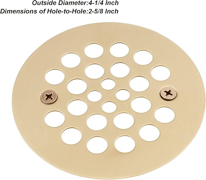 Artiwell 4-1/4“ Shower Strainer Drain Trim Set, Screw-in Shower Strainer Drain Cover, Plastic-Oddities Style Replacement Strainer Grid, Machine & Self-Tapping Screws Included (Champagne Bronze)