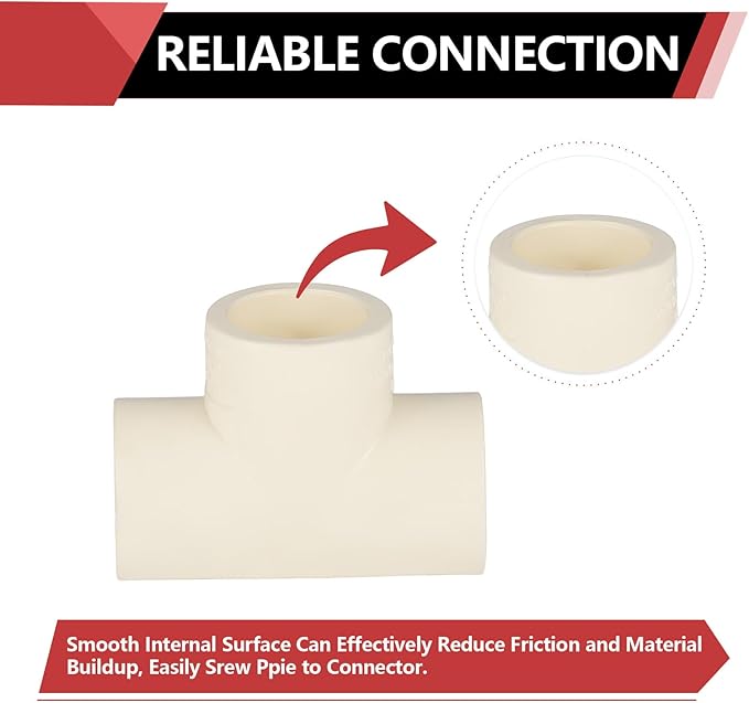 10-PACK EFIELD CPVC Tee Fittings,1/2" CPVC-CTS Slip Tee for Hot and Cold Water Pressure Distribution Systems,(CPVC020-10)
