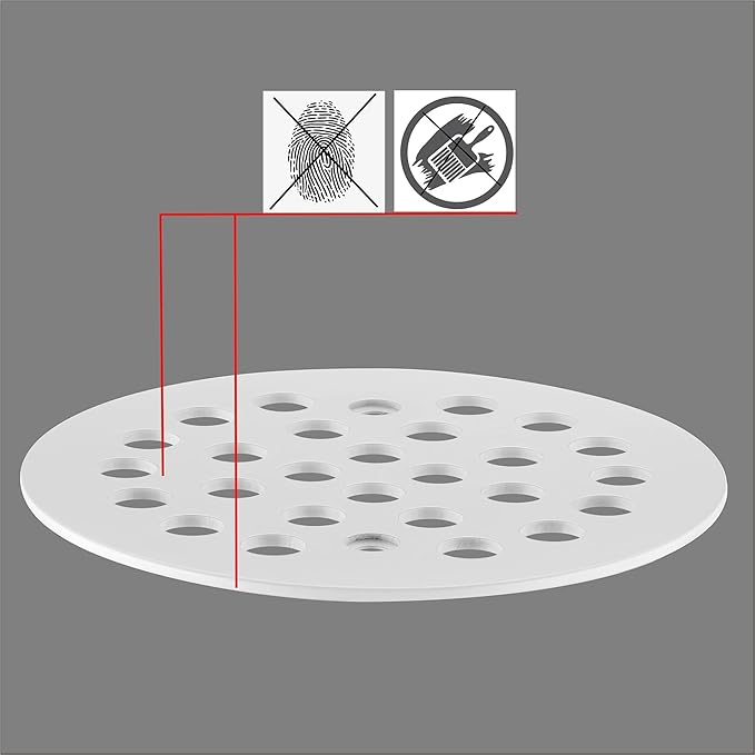 4-1/4Inch Screw-in Shower Drain Cover Replacement Floor Strainer(White)