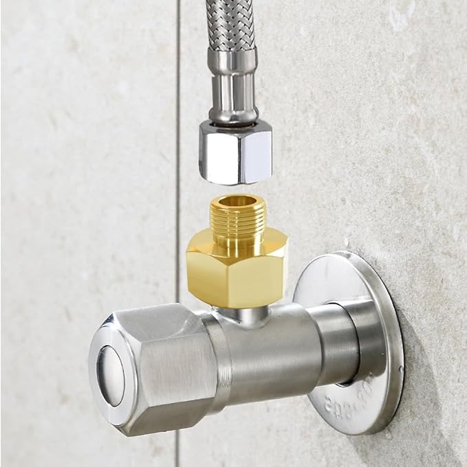 Joywayus 1/2 G Female to 3/8 Compression Male Thread Pipe Fitting, Brass Reducer Faucet Connector Water Hose Adapter, Supply Line Adapter for RV Kitchen Bathroom Plumbing 4PCS