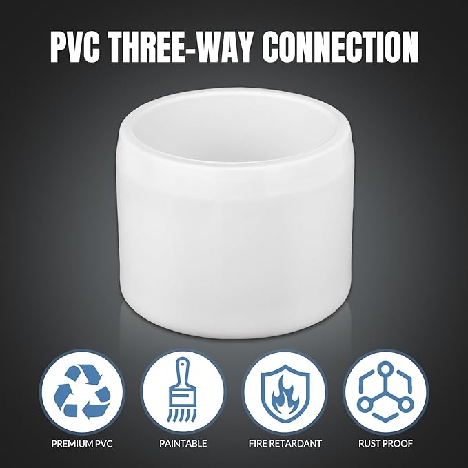 20Packs 1/2" PVC Pipe End Cap Plug Adapter Pipe Fitting，Schedule SCH40 Grade PVC Pipe End Cap Plug Adapter, White 1/2 inches Socket Fittings for Build Furniture DIY Garden Shelf