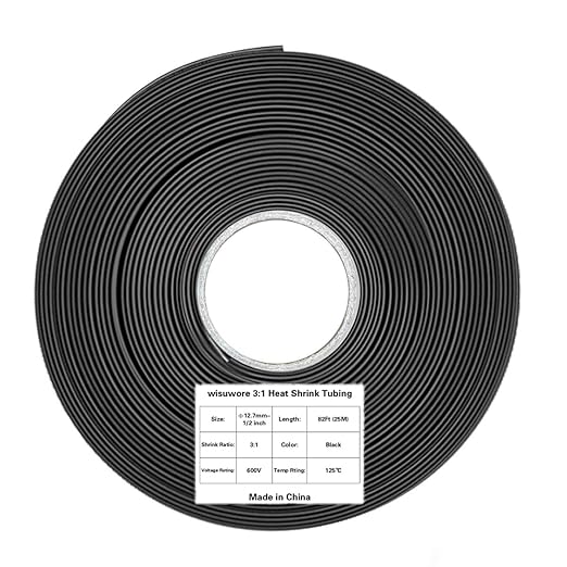 Marine Grade Heat Shrink Tubing 3:1, 1/2 Inch 82 Ft – Dual Wall Adhesive Lined Waterproof Heat Shrink Tube for Continuous Wire & Cable Insulation, UL Listed for Automotive, Marine & Outdoor Use