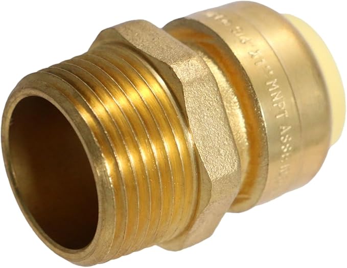 1 Piece XFITTING 3/4" Push Fit x 1" Male NPT Adapter, Push to Connect Male Adapter, Certified to NSF ANSI61, Brass, Plumbing Fitting for Copper, Pex, CPVC