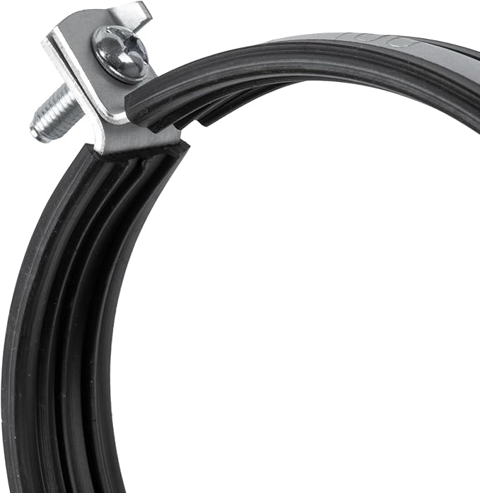 4" Inch Galvanized Pipe Hanger with Rubber - Conduit Mounting Clamp - Tube Brackets - Pipe Clamps - Tube Wall Mounting Bracket Clamp - Rigid Conduit Holder - PVC and Metal Pipe Attachment Hanger