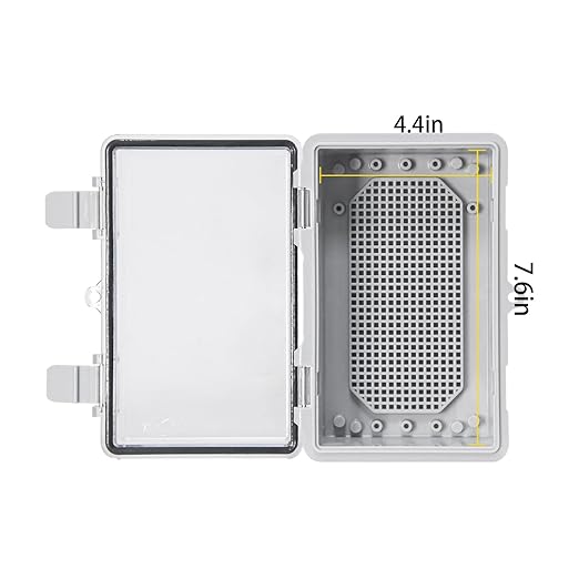 Waterproof Outdoor Electrical Box ABS Plastic Enclosure Junction Box with Mounting Plate Clear(8.2"x5.1"x4.3")