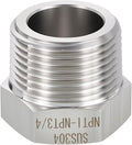 METALLIXITY 1PCS 1" Male NPT x 3/4" FeMale NPT Thread 304 Stainless Steel Hex Bushing Extension Tube Adapters Convert for Water Tub Spout/Shower