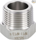 METALLIXITY 3PCS 1" Male NPT x 3/4" FeMale NPT Thread 304 Stainless Steel Hex Bushing Extension Tube Adapters Convert for Water Tub Spout/Shower