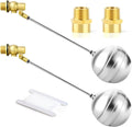 GASHER 1PCS 1/2" 304 Stainless Steel Float Ball Valve with 1/2"G Female x 1/2"NPT Male Adapter, DN15 Adjustable Water Tank Float Ball Valve for Stock Tank Pool Water Level Control