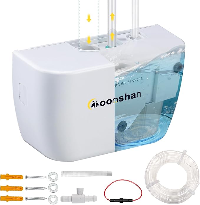 Mini Split Condensate Pump for HVAC 100-240V Automatic Condensation Drain Removal Silent Condensate Pump with 10 FT Tube Wall Mounted for Air Conditioner, Furnace, Dehumidifier, Ice Maker
