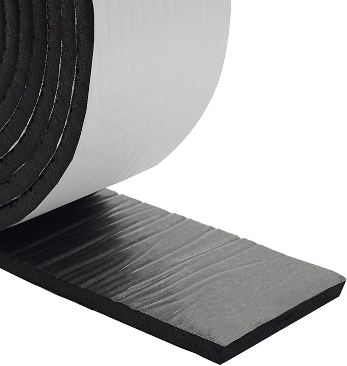 DOBTIM Foam Foil Pipe Insulation Wrap, Reflective Foil Insulation Tape Self Adhesive with High Resilience for Pipe Insulation Wrap 16 Ft Long x 4 Inch Wide x 3/8 Inch Thick