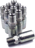 (10-Pack) MP-06-04 | 3/8" Hose x 1/4" NPTF Male Pipe Thread Hydraulic Hose End Crimp Fitting