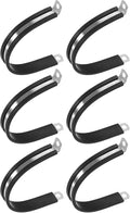 6-Pack Cable Clamps, 2-3/8 inch/ 60 mm 304 Stainless Steel Rubber Cushioned Insulated Cable Clamp R Shape Metal Holder for Tube/Wire/Pipe/Loop Installation