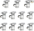 (Pack of 10) EFIELD Multi-Turn Angle Stop Valve 1/2" Fip Iron Pipe x 3/8" OD, LF Brass Chrome Plate, NSF/ANSI 61,(VALVE365-10PCS)