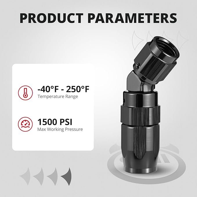 EVIL ENERGY 4AN Hose End Fitting 45 Degree Swivel Low Profile Forged Aluminum for CPE Braided Line
