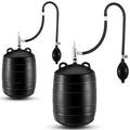 Nuanchu 2 Sets 6 Inch Test Plugs Inflatable Pipe Ball Plugs with Gas Tubes and Inflator Pumps, Black Rubber Pressure Test Balls for Toilet Drain Sewage Pipeline Inspection
