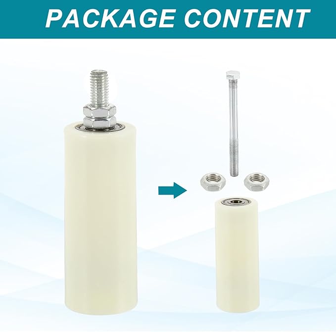 PATIKIL 4.7" x 2" Slide Gate Guide Roller, 2Set Adjustable Nylon Rollers for Sliding Rolling Gate of Balconies Bedrooms Bathrooms Shops Industry, White