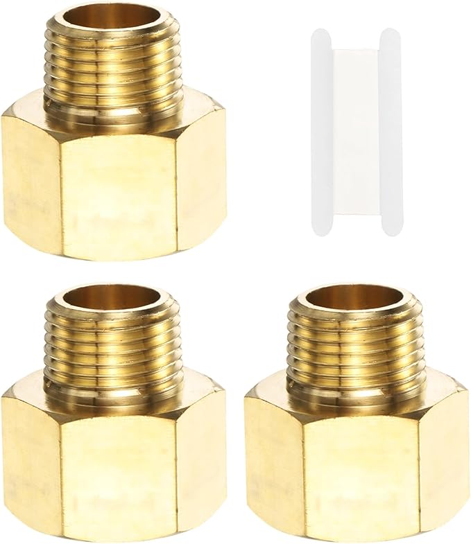PATIKIL Brass Pipe Fitting, 1Pcs 3/8" NPT Male to 1/2" NPT Female Pipe Reducer Adapter Extension Connectors Brass Fittings for Water Gas Refrigeration