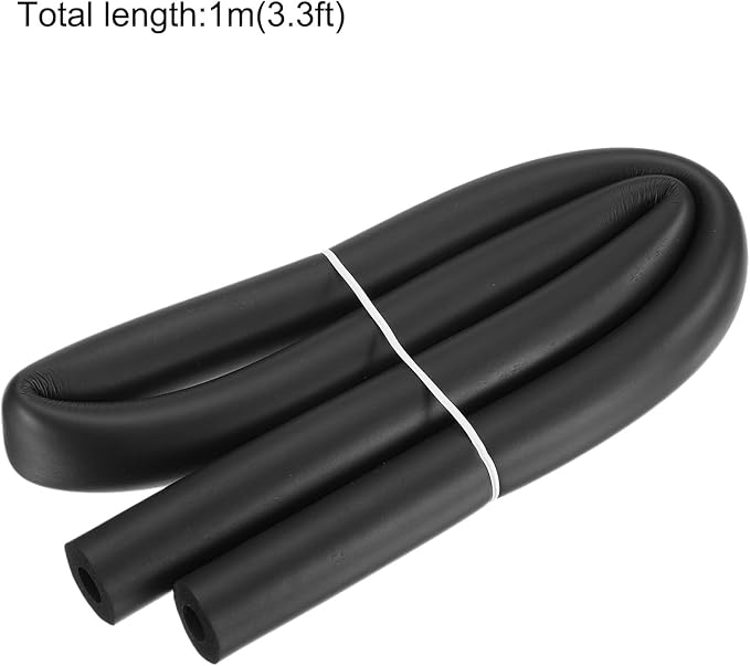 uxcell Foam Tubing for Handle Grip Support, Pipe Insulation Outside Pipe Lagging, 12mm(1/2") ID 26mm(1") OD 1m Black