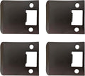 QCAA Solid Brass Extended Lip Strike, 3''X2-1/4", Oil-Rubbed Bronze, 4 Pack, Made in Taiwan