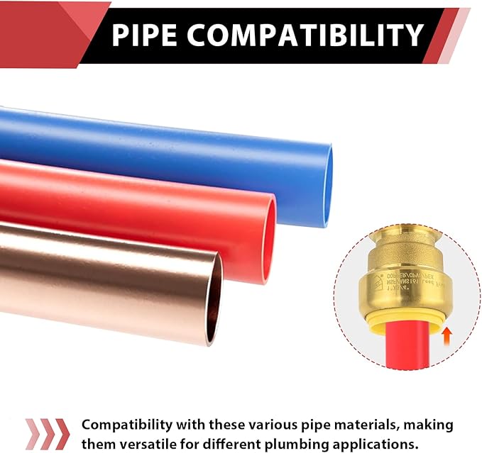 (Pack of 5) EFIELD 1 Inch Plug End Cap Push-Fit Fitting to Connect Pex, Copper, CPVC With Disconnect Clip,(PF101-5PCS)