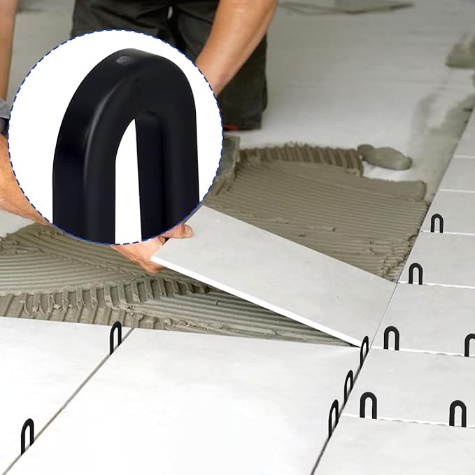 DGSL Tile Leveling System Tile Spacers 1/4 Inch, 300 pieces Horseshoe Shim U Shape Plastic Tile Leveling Clips for Various Types of Tile Leveling