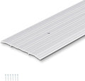 Tandefio 1 Pcs 6 x 1/4 x 48 Inches Door Saddle Threshold for Doorway Interior Sturdy Aluminum Commercial Fluted Saddle Door Threshold Durable and Sleek Doorway Entryway Access Draft Protection, Silver