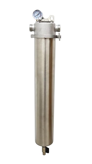 TECHTONGDA Whole House Sediment Water Filter Strainer Reusable 304 Stainless Steel with 40μm Filter Screen 15000L/H