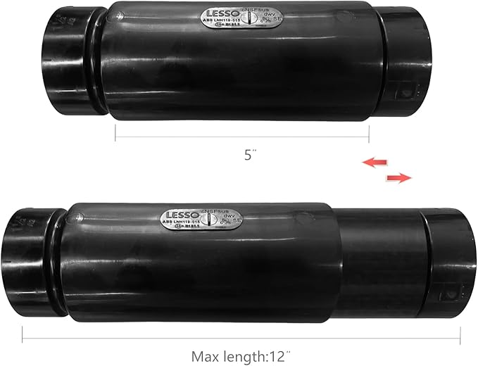 Lesso ABS Expansion Joint, 1.5 X 1.5 in, Abs Plastic Pipe fittings